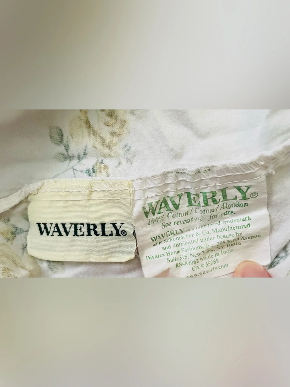 Waverly Vintage Pillowcases Set Of 2 White 20 x 26” Floral Cotton Cottagecore